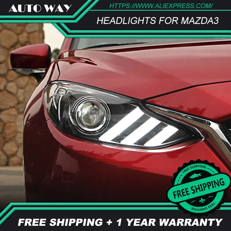 Car styling LED HID Rio LED headlights Head Lamp case for Mazda 3