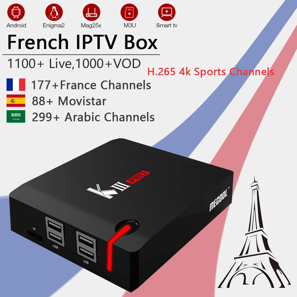 

Mecool KIII PRO TV Box Amlogic S912 Octa core DVB T2&S2+1100+live PROCAJA IPTV France Spain Arabic Germany Italy m3u set top box