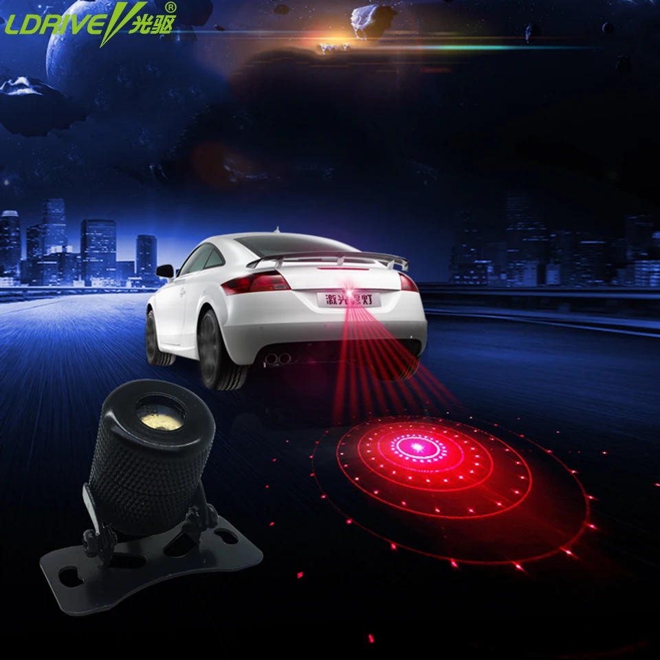 LDRIVE Motorcycle Car laser fog lights safety Anti Collision Car Styling Warning 6pattern font b interior