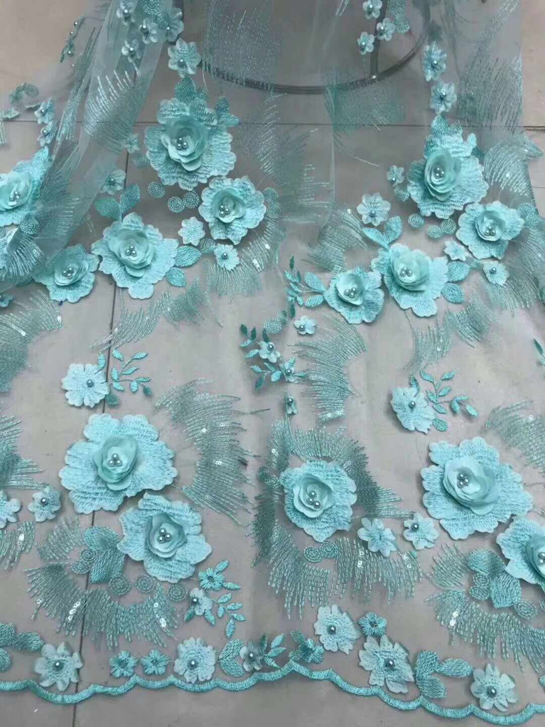 african lace fabric 3d flower lace fabric 2018 Latest embroidery lace