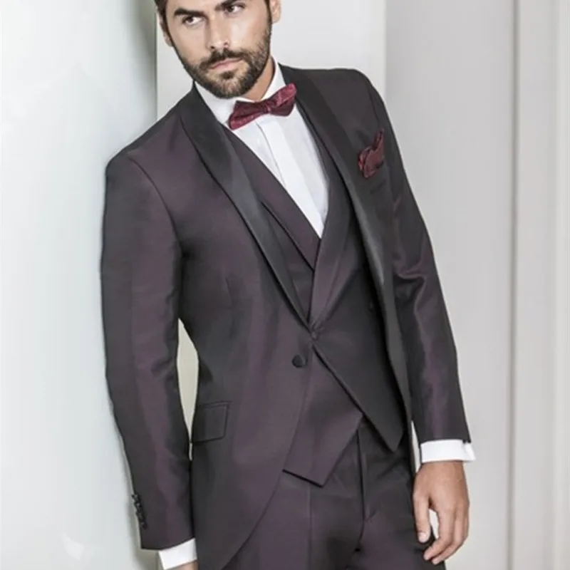 Latest Coat Pant Designs Italian Purple Terno Masculino Men Suit Slim Fit 3 Piece Tuxedo Prom Suits Custom Groom Fashion Blazer | Мужская