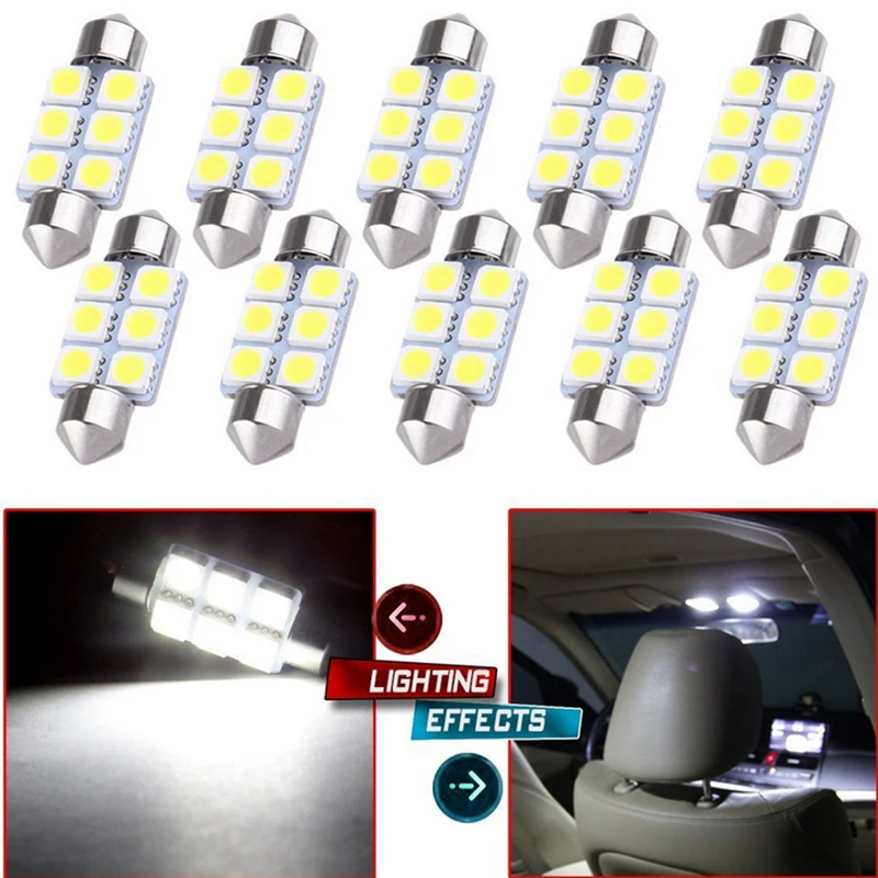 1 шт. Feston 36 мм автомобильная лампа C5W C10W супер яркая 5050 SMD Canbus без ошибок авто