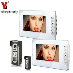 Yobangsecurity Видеодомофоны Мониторы 7 "видео домофон безопасности дома Провода 2 Камера 2 Мониторы для дома/офиса/ квартира/отель