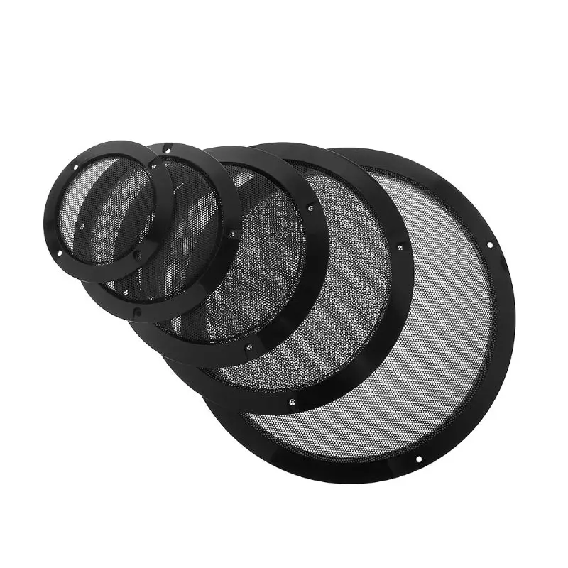 2PCS Protective Speaker Cover Steel Mesh Grille Grills Decorative Circle DIY Accessories Black