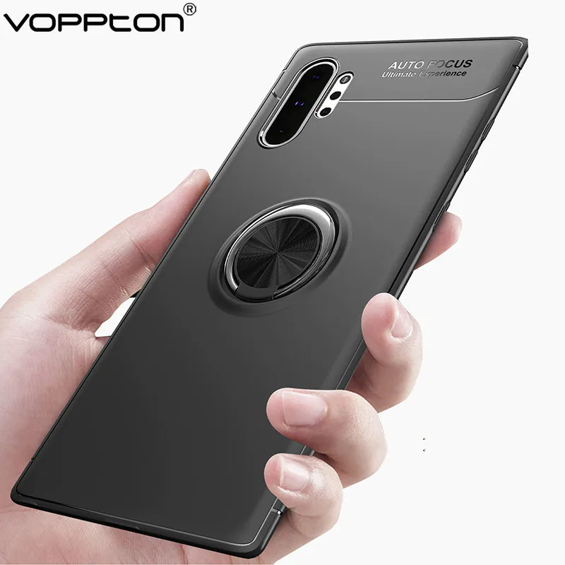 

Finger Ring Case For Samsung galaxy Note 10 plus Note10+ Note10 Phone Case Car Magnetic Holder Soft TPU Silicone Back Cover