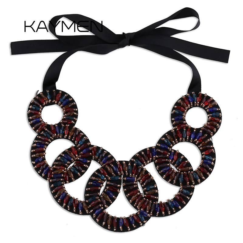 New Arrival Exquiste Handmade Crystal beads Choker Necklace with Lace string Fashion Statement Jewelry | Украшения и аксессуары