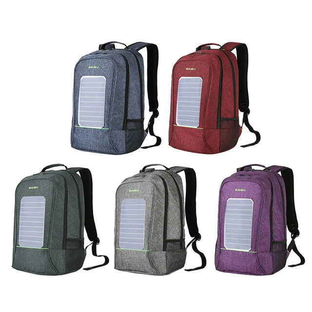 Solar Powered Backpack USB Charging  1