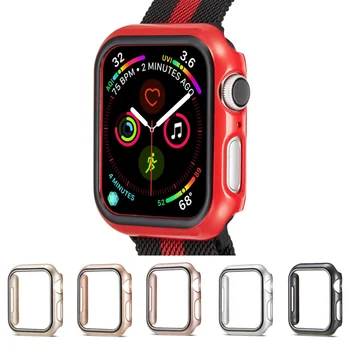 

Bumper for apple watch series 3 4 5 PC case slim fit case for iWatch thin protector plastic black frame 40 44 38 42 mm band