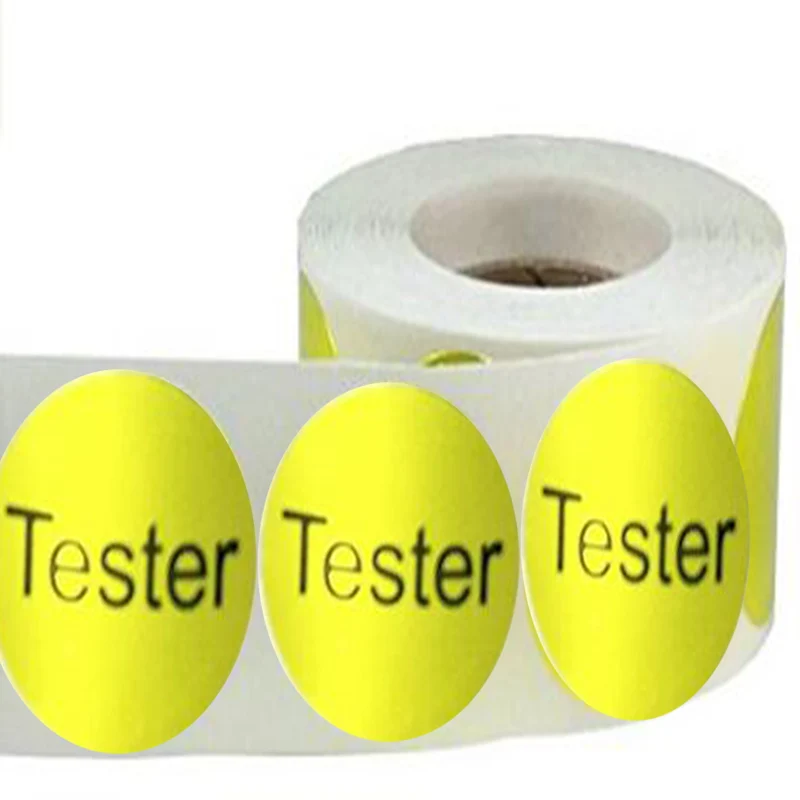 

Round Metallic Gold Color Coding Dot Labels with" tester "self-adhesive and removable packaging label promotional sticker