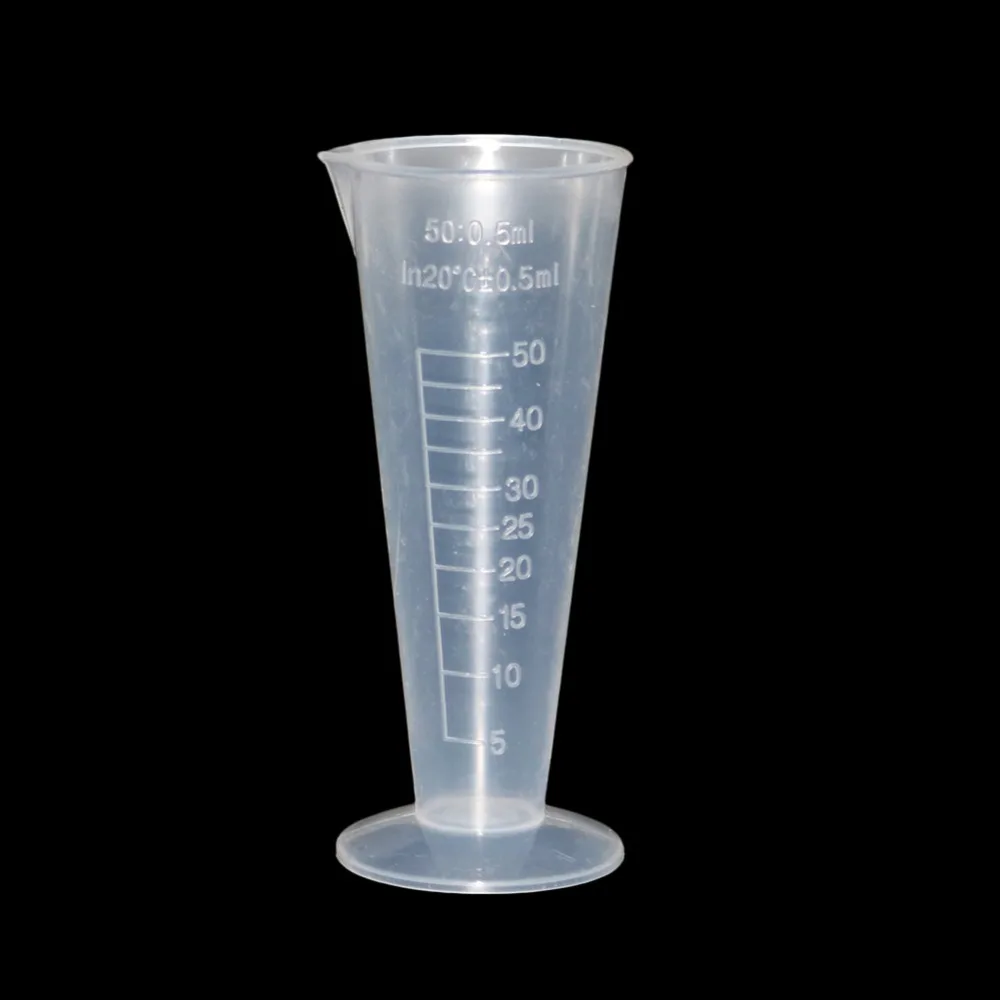 Glass Measuring Cylinder Plastic Measuring Cylinder 50ml Cone Plastic Measuring Cylinder Graduated Measuring Cylinder Tools Chemistry Laboratory Test School Supplies 1 Pcs