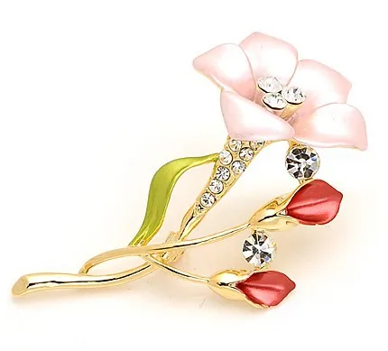 

Decorative Brooch Garment Dress Accessories Wedding Bridal Luxury Rhinestone Flower Rose Brooch Pin
