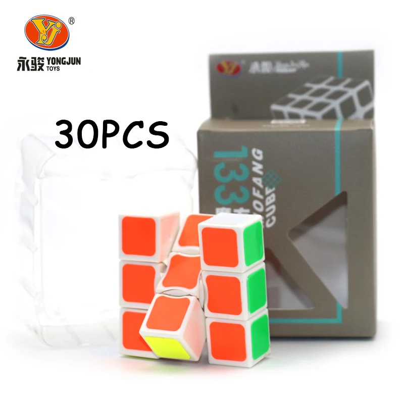 

30PCS YJ YongJun 133 White Magic cube Speed Twist Puzzle Neo Cube Colorful sticker Puzzle cube Educational Toys For Children