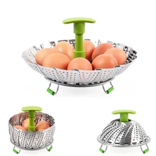 Кухонная посуда Паровая корзина из нержавеющей стали в форме лотоса пароварки выдвижная ручка мешок для растений яичная плита кухонный инструмент