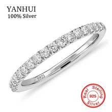 Яньхуэй, не линяет,, чистое серебро 925 пробы, кольца с кубическим цирконием, обручальные кольца, свадебные ювелирные изделия для женщин JZ002