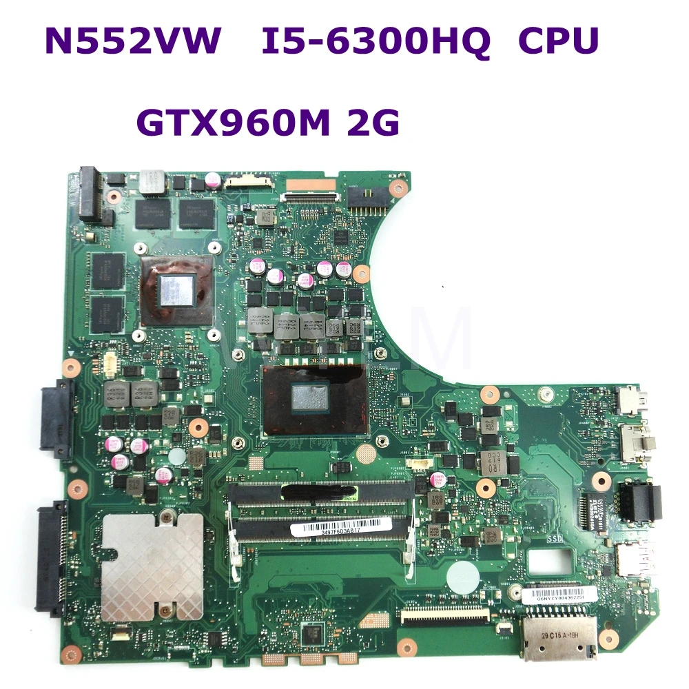  N552VW MB._0M/I5-6300HQ/AS GTX960 2GB Mainboard For ASUS N552V N552VW Laptop Motherboard 90NB0AN0-R