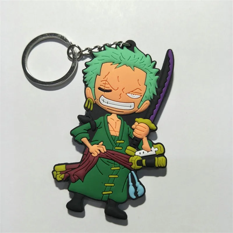 One Piece PVC Keychain Figures Toys Anime Cartoon Luffy Chopper Zoro Nico Nami  Sanji Key Bag Pendants Keyring Dolls 10pcslot (4)
