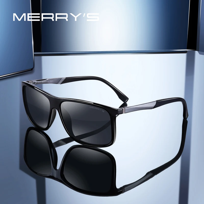 

MERRYS DESIGN Men Polarized Square Sunglasses Outdoor Sports Male Eyewear Aviation Aluminum Legs UV400 Protection S8132