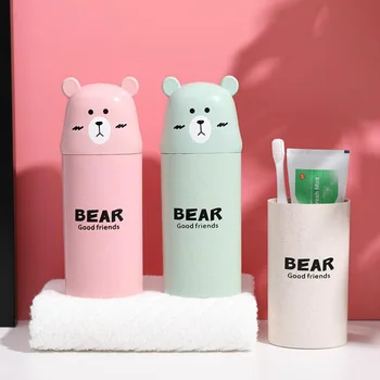 

Cartoon bear Toothpaste Organizer Protable Travel Toothbrush Case Storage Box Container Home Bathroom Accessories 7*19cm