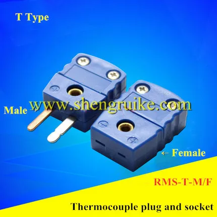 

T Type thermocouple connector flat pin male and female
