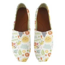 Летняя женская обувь на плоской подошве с цветочным принтом для отдыха; подарок для мамы; удобные кроссовки; обувь без застежки; Женская рабочая обувь для медсестры; zapatos mujer