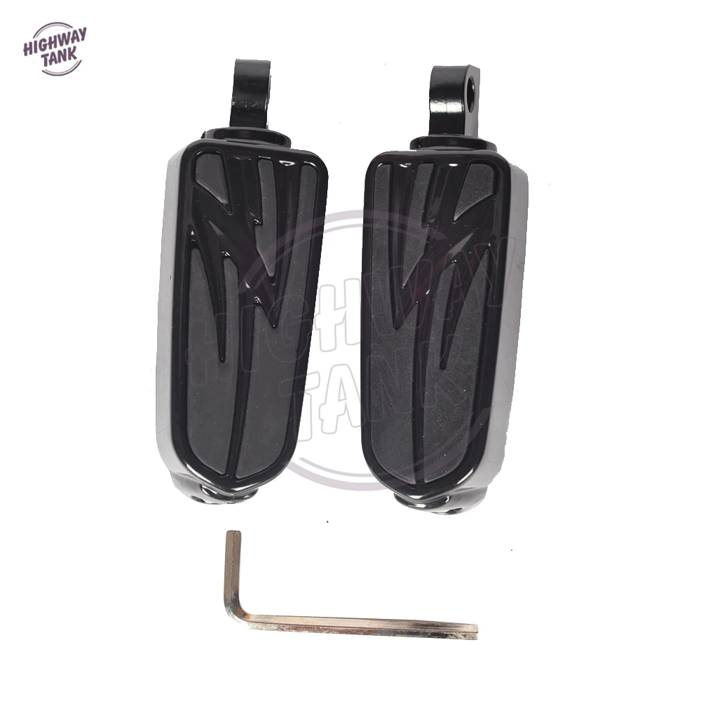 Universal 10mm Black Motorcycle Foot Pegs Foot Rests case for Harley