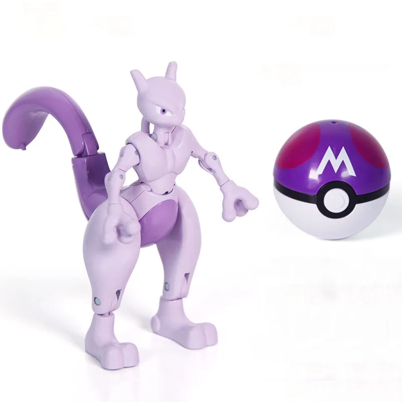 Новые 6 стилей Blastoise Venusaur Charizard Gyarados Mewtwo с шаром трансформация pokemones фигурка игрушки подарки для детей - Цвет: Фиолетовый