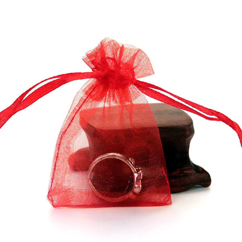 

Organza Gift Bag 5*7cm 50pcs/lot Jewelry Display Christmas Wedding Candy Bags Jewelry boxes and Packaging can Customized logo