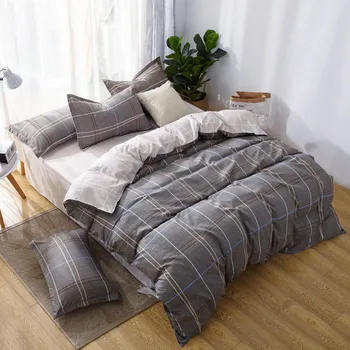 

Modern geometric bed linen set sheet, pillowcase&duvet cover Autumn bedding set 3/4pcs home bed set reactive printed bedclothes