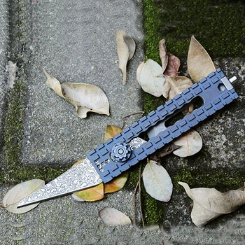 

Multi-Tool EDC Outdoor Pocket Tool Camping Equipment Titanium Alloy Utility Knife Damascus Pattern Paper Cutter Broken Window