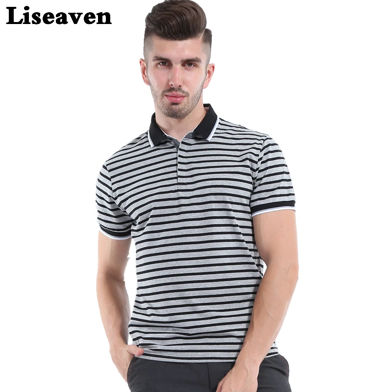 

Liseaven 2017 Men Striped polo shirt solid Tops Tees Shirt Summer Casual Clothing Cool Tee Camisa Polo Masculina