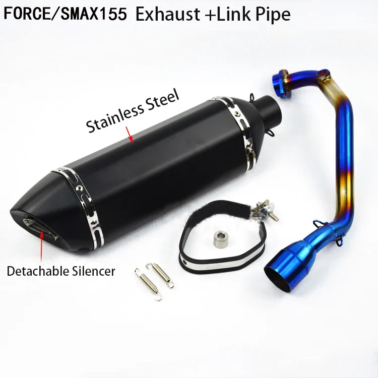 Motorcycle Modification FORCE155 SMAX155 Front Straight Exhaust Middle connect Pipein Exhaust