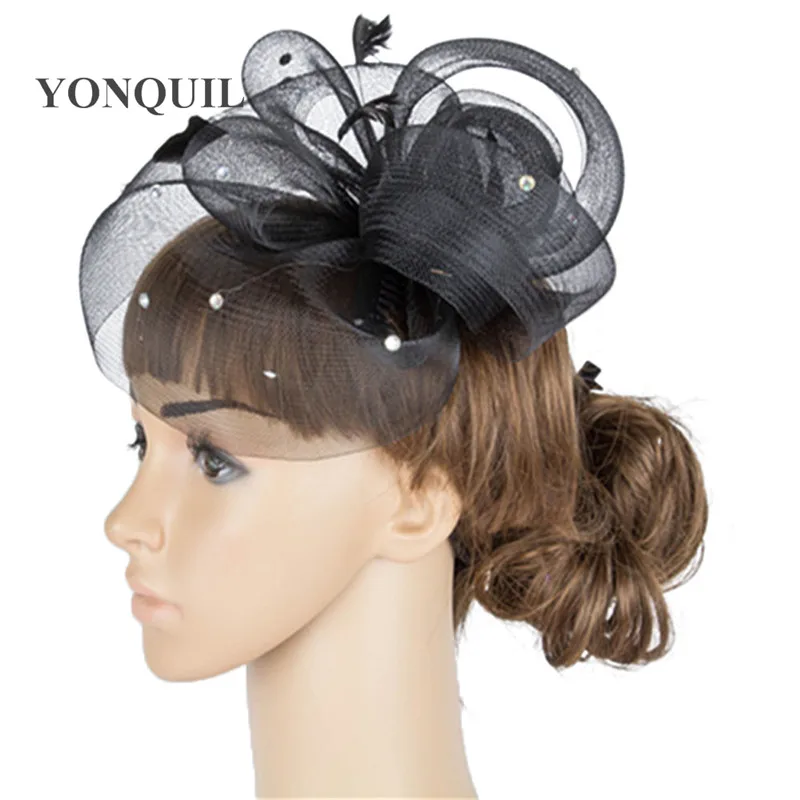 Красивые головные уборы для очарования популярный свадебный аксессуары для волос для свадьбы головные уборы для женщин Кентукки шляпа котелок для продажи MYQ048