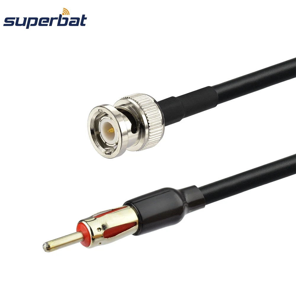 

Superbat BNC Male Plug to AM/FM Male Motorola Plug - Car Radio Antenna Connector Adapter RG58 Coaxial Extension Cable 12" 30cm