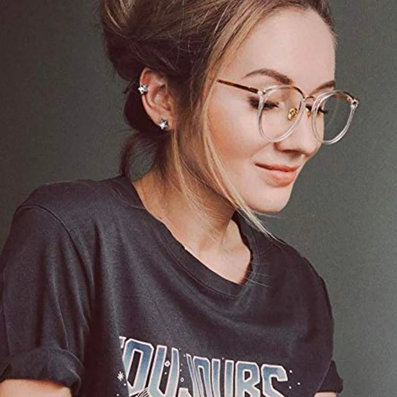 Vintage Round Metal Optical Eyewear Non prescription Eyeglasses Frame for Womenin Women's