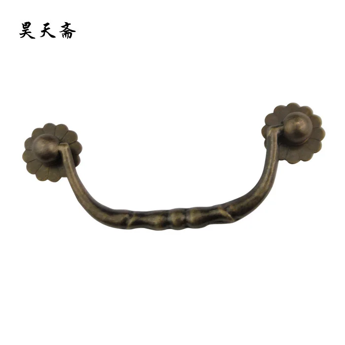 

[Haotian vegetarian] Chinese antique bronze classic copper brass drawer pull handle HTD-176