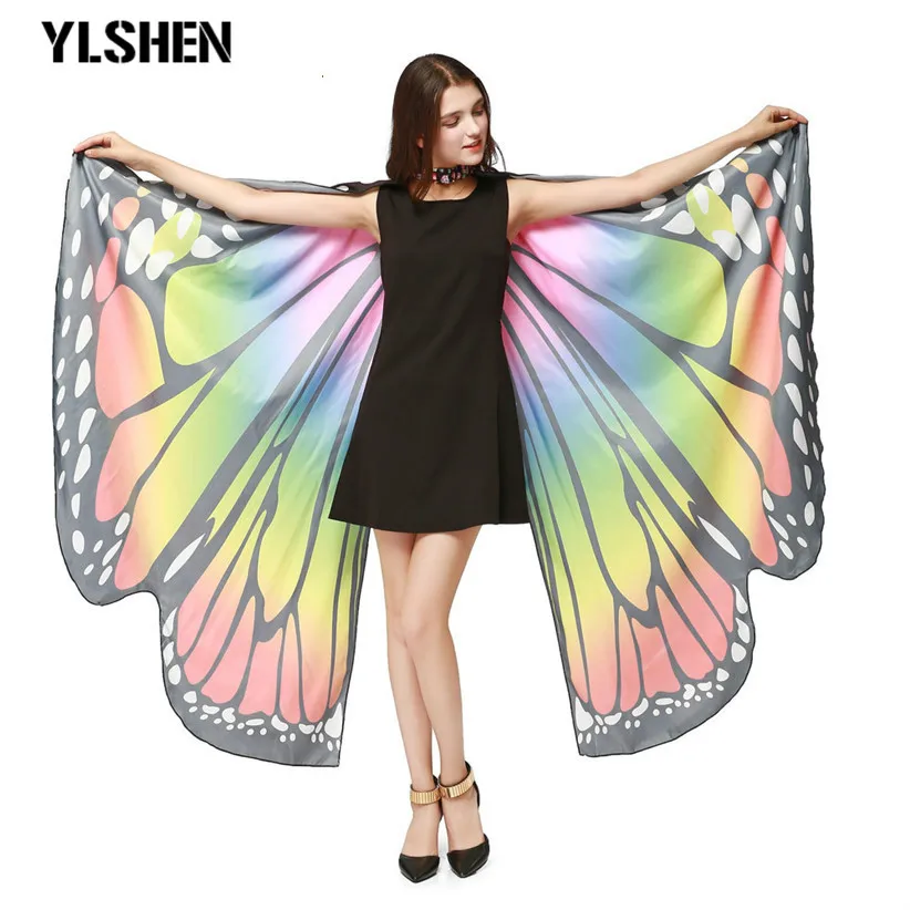 Women Butterfly Wings cosplay costume Pashmina Shawl Scarf Nymph Pixie Poncho Accessory