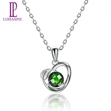 LP камень ювелирные изделия Твердые 18 К 750 белое золото натуральный хром диопсид в форме сердца кулон для женщин драгоценный камень ювелирные изделия