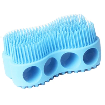 

Blue Soft Silicone Body Brush Massage Scrub Bath Brush For Baby Shower Washing Exfoliating Gloves Foot Scrubber