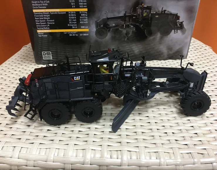 Rare-Caterpillar Cat 18M3 Motor Grader Special Black Finish By DieCast Masters #85522