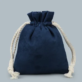 

Thicken Towel Lining Suede Velvet Bag Gift Drawstring Storage Bag Jewellery Packaging Portable Bag Travel Pouch 2pcs/lot