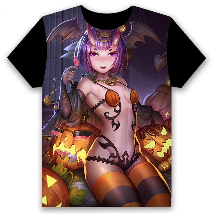 13 Футболка с аниме FGO Fate/Grand Order Shuten douji, косплей, короткий рукав, унисекс, повседневная черная футболка, летняя модная забавная футболка, топы - Цвет: 13