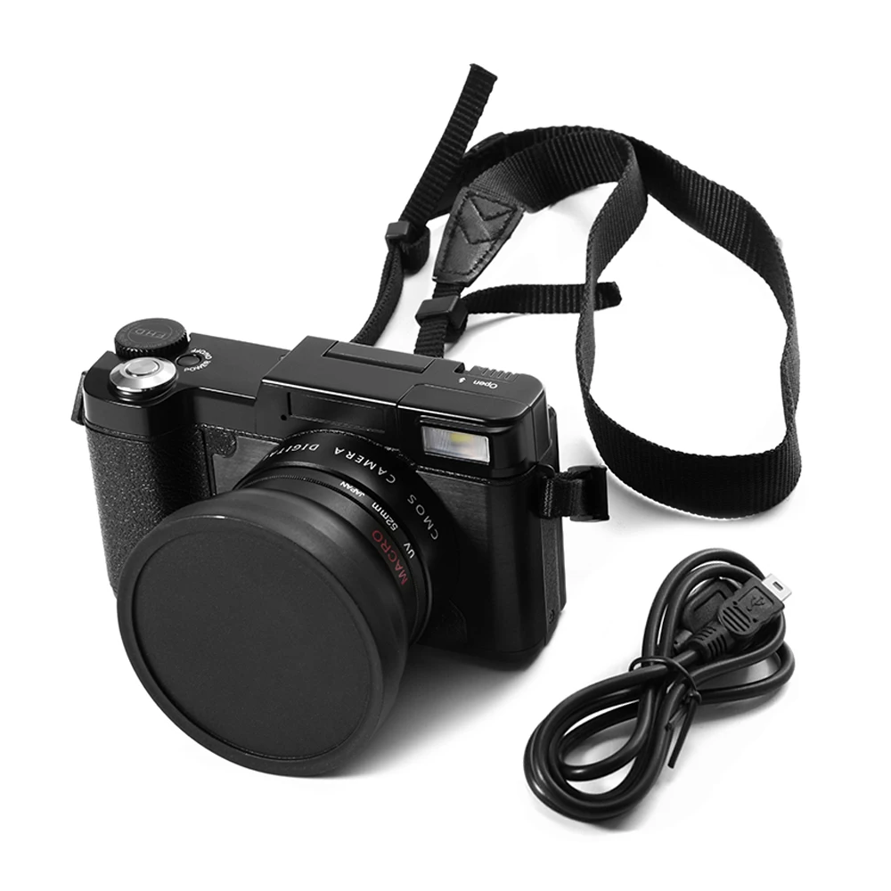 Goede 24MP HD Half DSLR Professionele Digitale Camera 4x Zoom w Macro Groothoek Lens 1080 p Digitale Video camcorder DVR Recorder + Gift