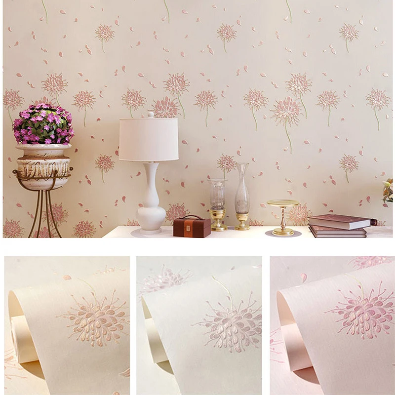 

3D Embossed Wallpaper European Flower Home Decor Vinyl Mural Wall Paper Bedroom Living Room Background Wall Coverings