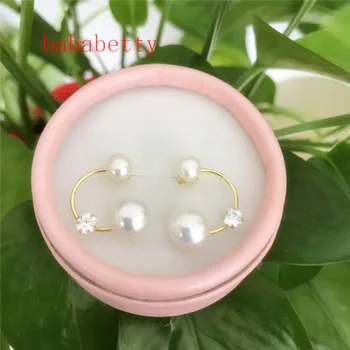 

New Natural White Freshwater Pearl 925 Sterling Silver Stud Earrings