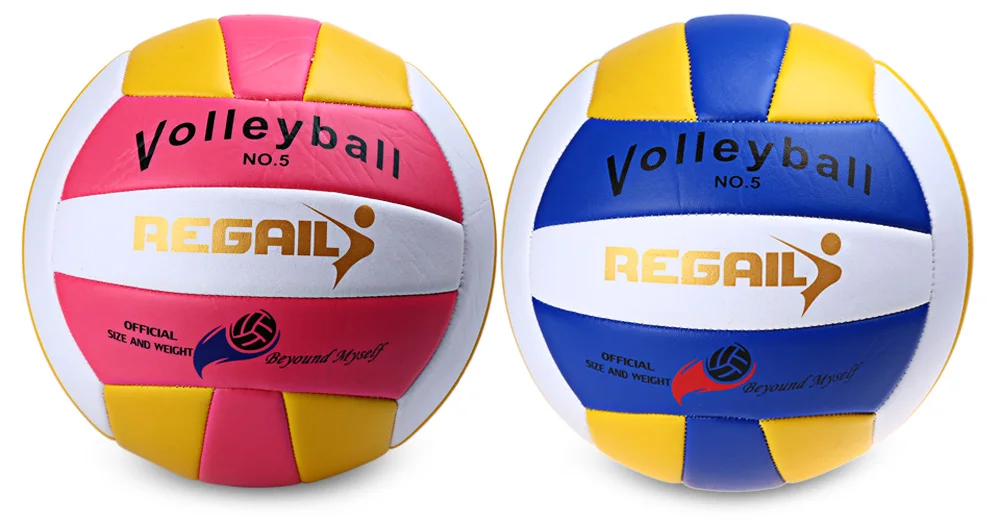 Regail 2 Цвет Волейбол Размеры 5 Вес Крытый гандбол пляжные Волейбол утолщенной из мягкой искусственной кожи волейбол игры мяч
