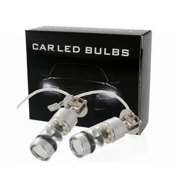 

Car-styling 2pcs/set H3 100W White LED Car Auto Fog Lights 20LED Parking Driving Running Lamp Front Lighting