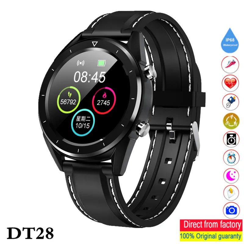 

DT28 Smart Watch Men IP68 Waterproof Stopwatch ECG Heart Rate Monitor Fitness Tracker Measure Blood Pressure Sport Smart Watches