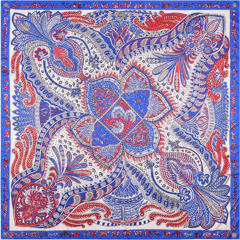 Дизайн 6 цветов саржевый Шелковый квадратный шарф женский модный шарф шаль 130x130 см большой квадратный шелковый шарф