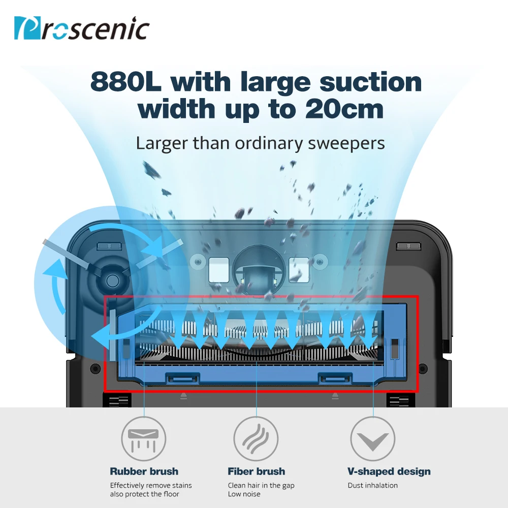 Робот пылесос Proscenic Cocosmart 880L с поддержкой Wi Fi и возможностью подключения Alexa 2 в 1