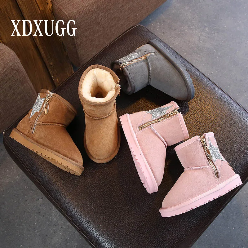 

New 2018 Brand Children boots Boys Girls Winter Shoes Toddler Boys Warm Boot Baby Kids Snow Boots Children's Warm XDXUGG